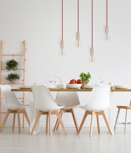 Douille E27 rond en bois -... 2