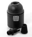 portalampada cilindrico in metallo nero