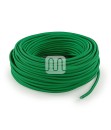 Câble électrique flexible rond gainé de tissu coloré vert