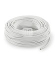 Câble électrique flexible rond gainé de tissu coloré blanc