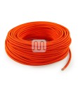 Câble électrique flexible rond gainé de tissu coloré orange