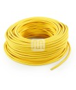 Câble électrique flexible rond gainé de tissu coloré jaune