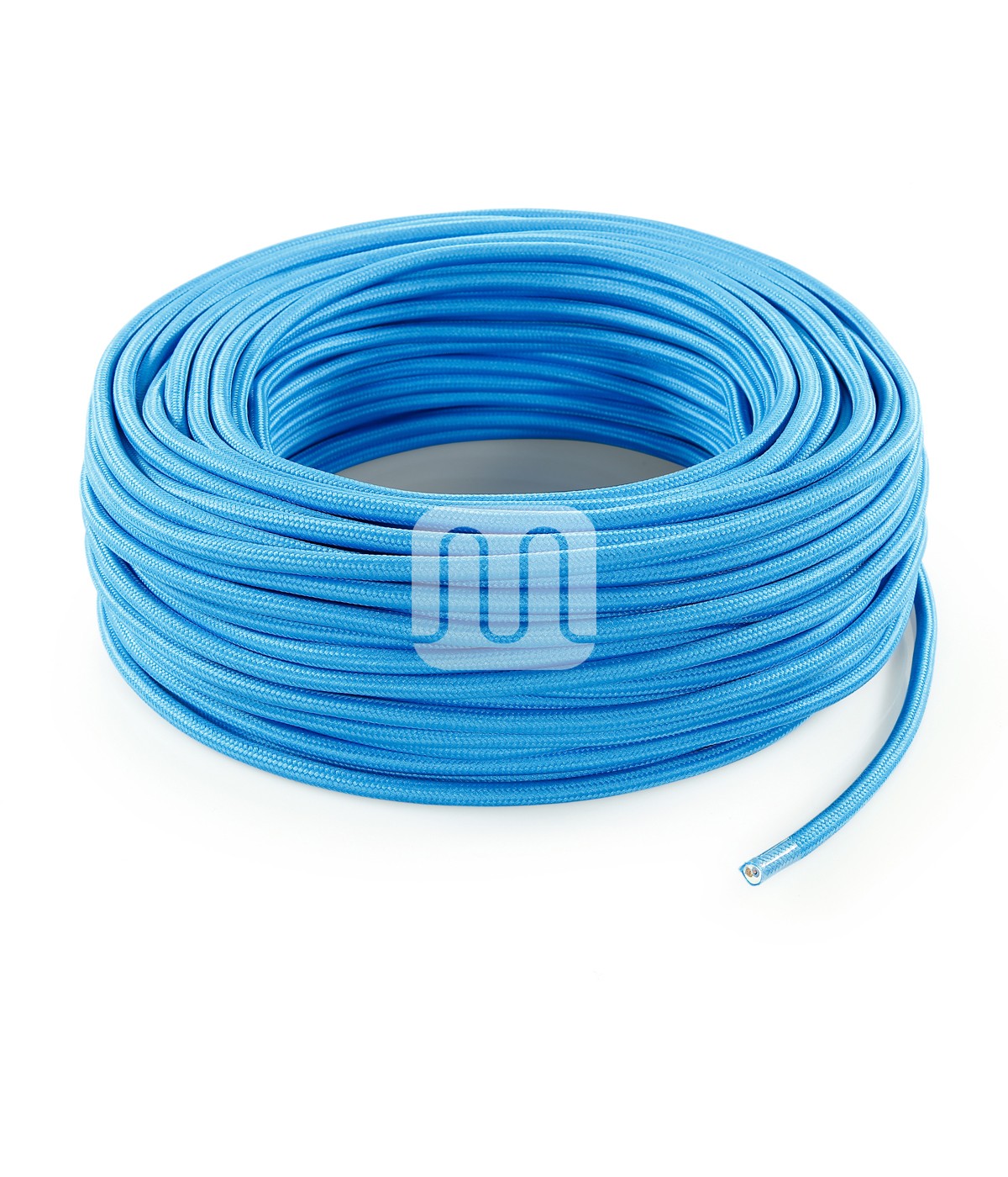 Cavo elettrico flessibile tondo rivestito in tessuto colorato turchese