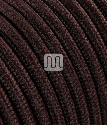 Câble électrique flexible rond gainé de tissu coloré marron