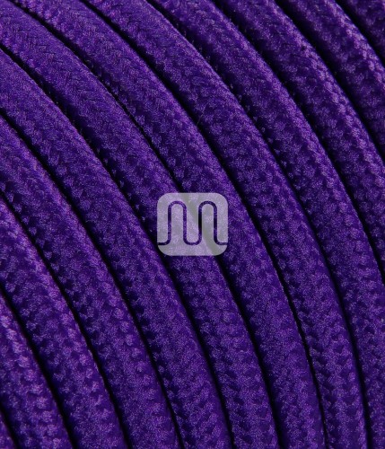 Câble électrique flexible rond gainé de tissu coloré violet