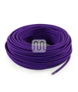 Câble électrique flexible rond gainé de tissu coloré violet