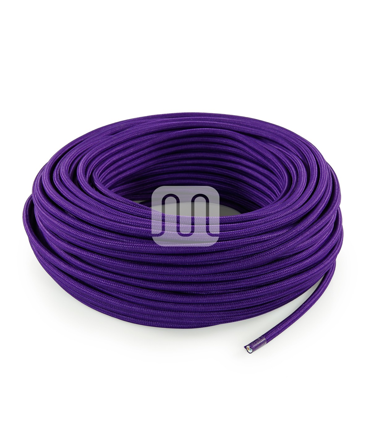 Câble électrique flexible rond gainé de tissu coloré violet
