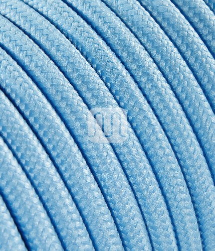 Cavo elettrico flessibile tondo rivestito in tessuto colorato azzurro