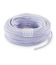 Câble électrique flexible rond gainé de tissu coloré zigzag blanc et lille