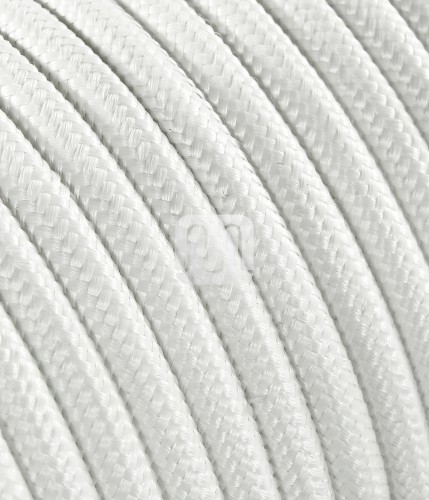 Câble électrique flexible plat gainé de tissu coloré blanc