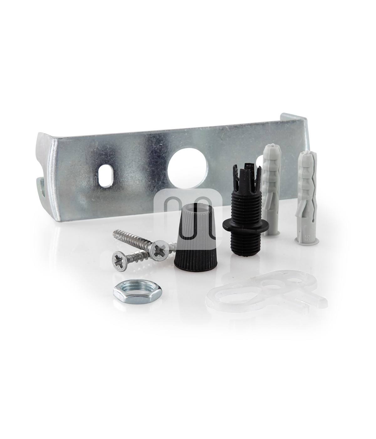 Pavillon ronde en métal noir Ø 10 cm avec 1 trou