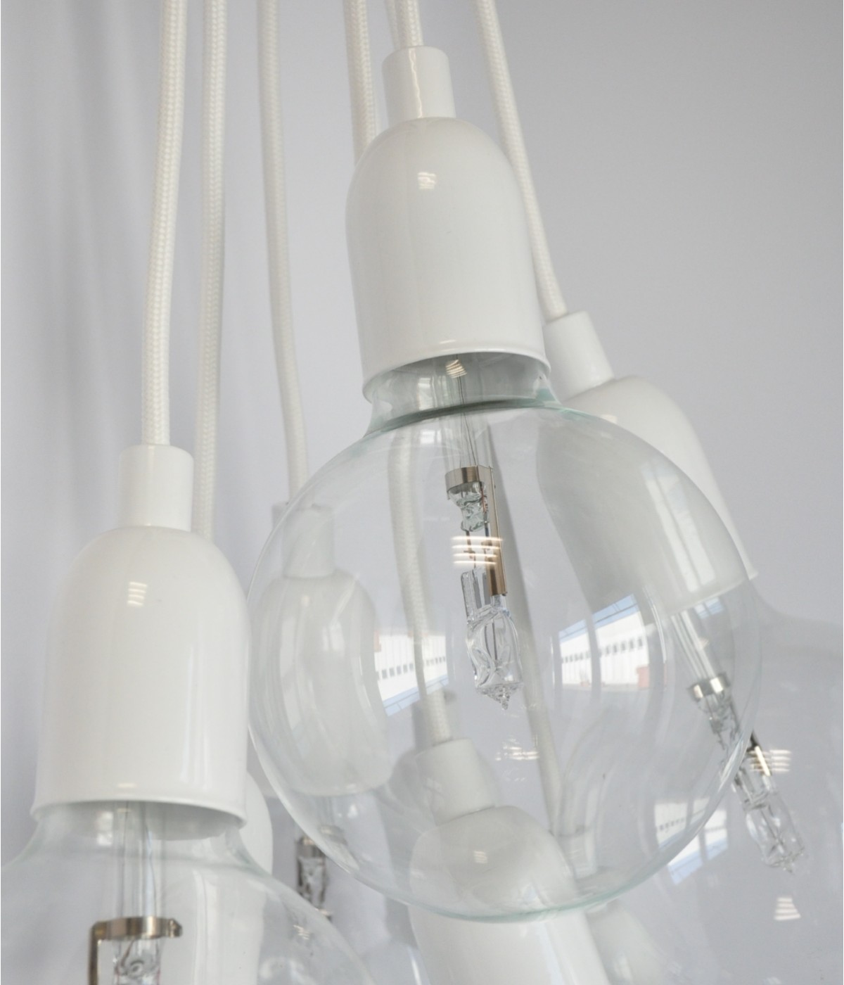 Câble électrique flexible rond gainé de tissu coloré blanc