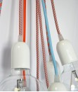 Câble électrique flexible rond gainé de tissu coloré orange