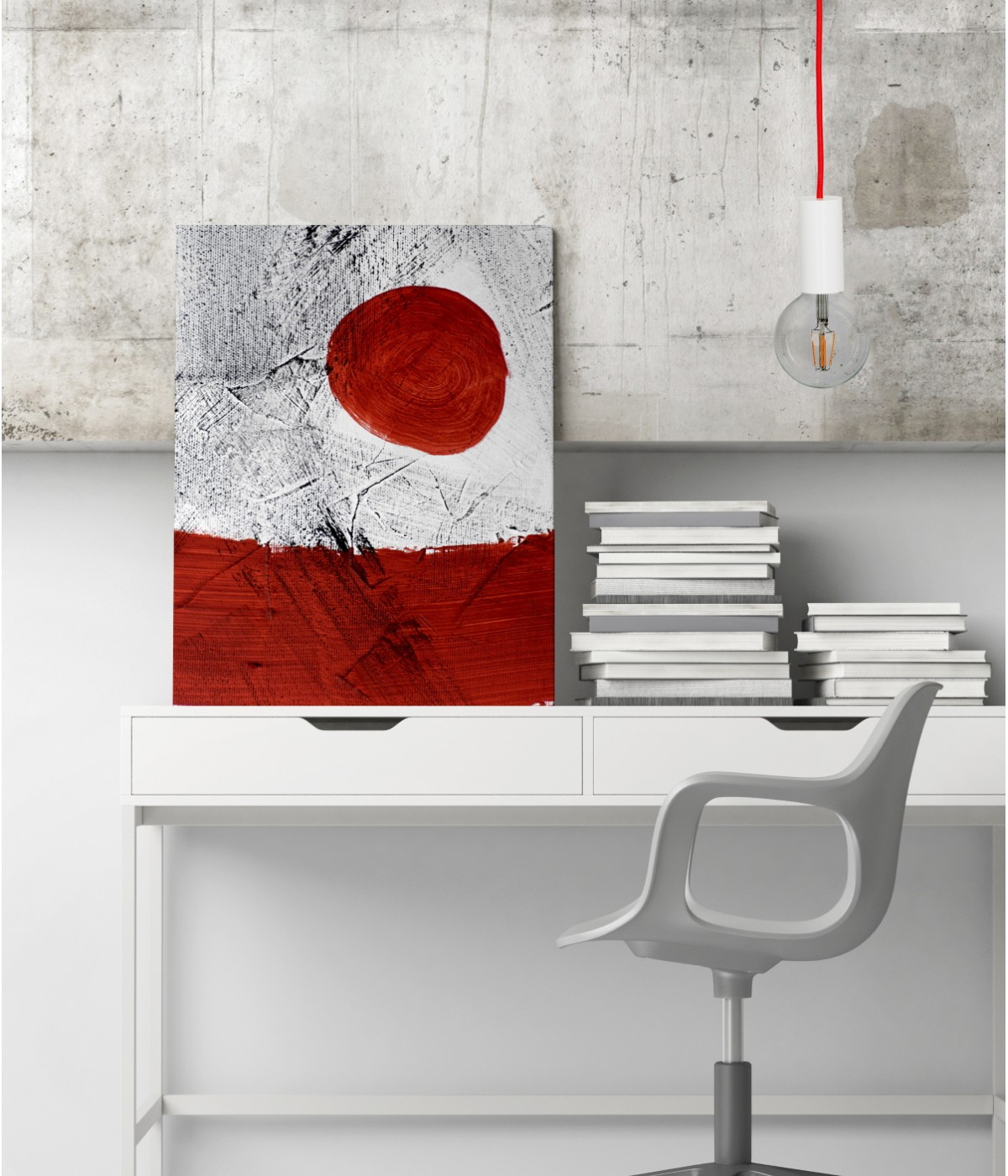 Câble électrique flexible rond gainé de tissu coloré rouge