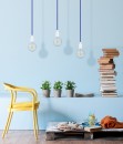 Câble électrique flexible rond gainé de tissu coloré bleu