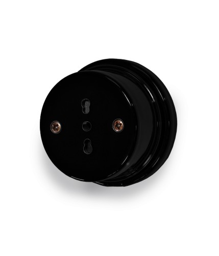 Prise 10/16A 2P+T bivalent en porcelaine noir