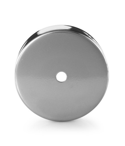 Chrome metal ceiling rose with 1 hole