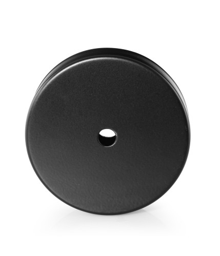 Rosone tondo in metallo nero con 1 foro
