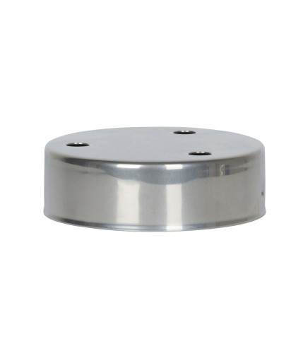 Rosone tondo in metallo cromo con 3 fori 2