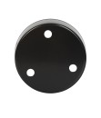 Rosone tondo in metallo nero con 3 fori