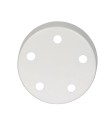Rosone tondo in metallo bianco con 5 fori