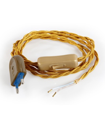 Twisted cable power cord - Gold
