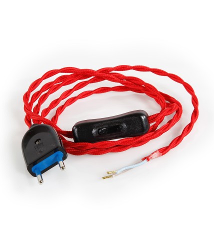 Twisted cable power cord - Red TR7