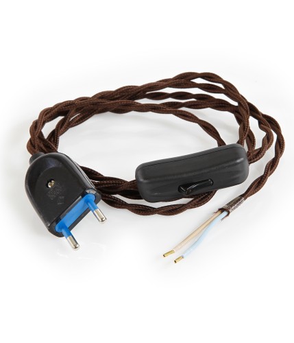 Cablaggio elettrico cavo tessile trecciato - Marrone TR11