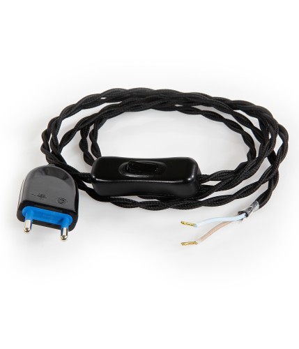 Twisted cable power cord - Black TR12