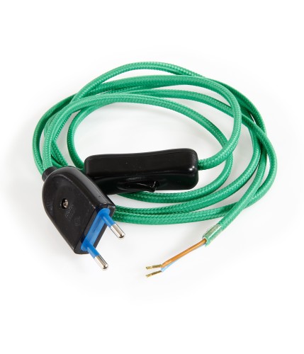 Flat cable power cord - Green TO52
