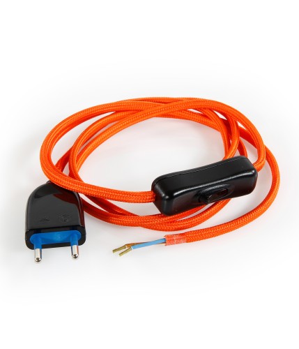 Cablaggio elettrico cavo tessile piatto - Arancio TO64