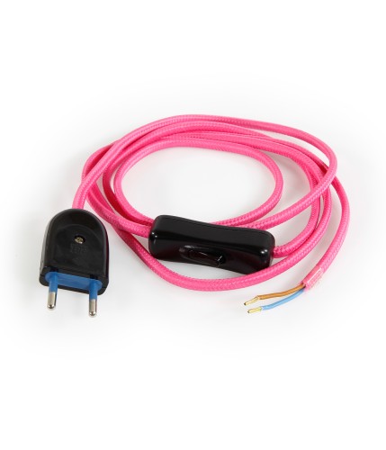 Cablaggio elettrico cavo tessile piatto - Fucsia TO56