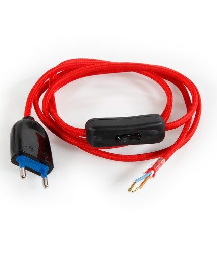 Cablaggio elettrico cavo tessile piatto - Rosso TO57