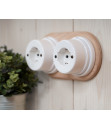 Base doppia in legno verniciabile - Accessori illuminazione in porcellana