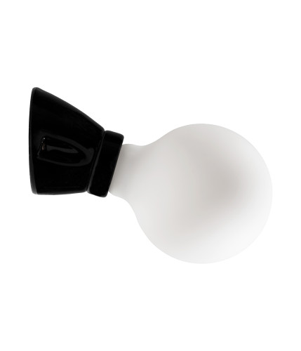 Douille murale inclinée en porcelaine E27 noir