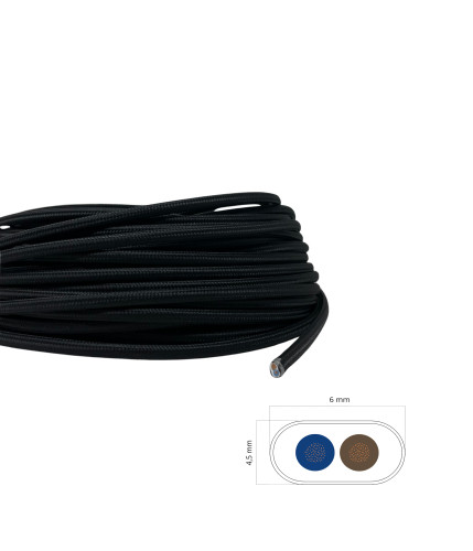 Câble textile plat - Noir TO62 2