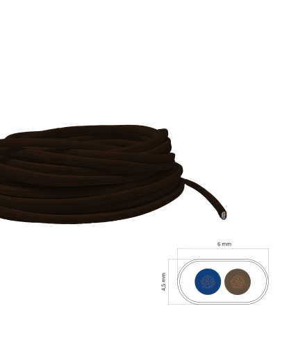 Câble textile plat - Marron... 2