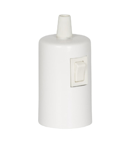 Douille E27 en metal avec interrupteur blanc