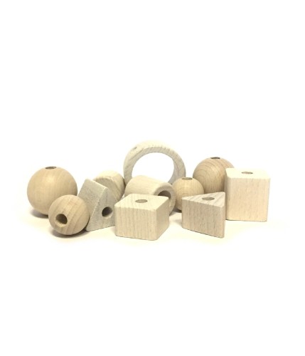 Sagome geometriche in legno bianco