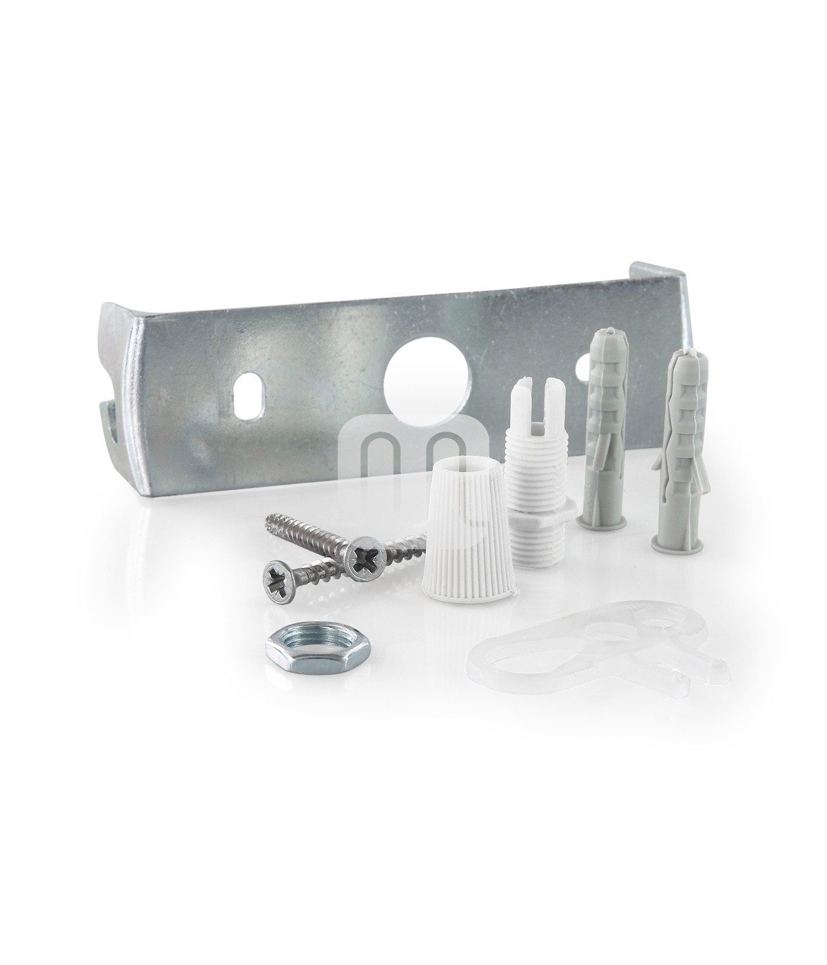 Pavillon ronde en métal blanc Ø 10 cm avec 1 trou