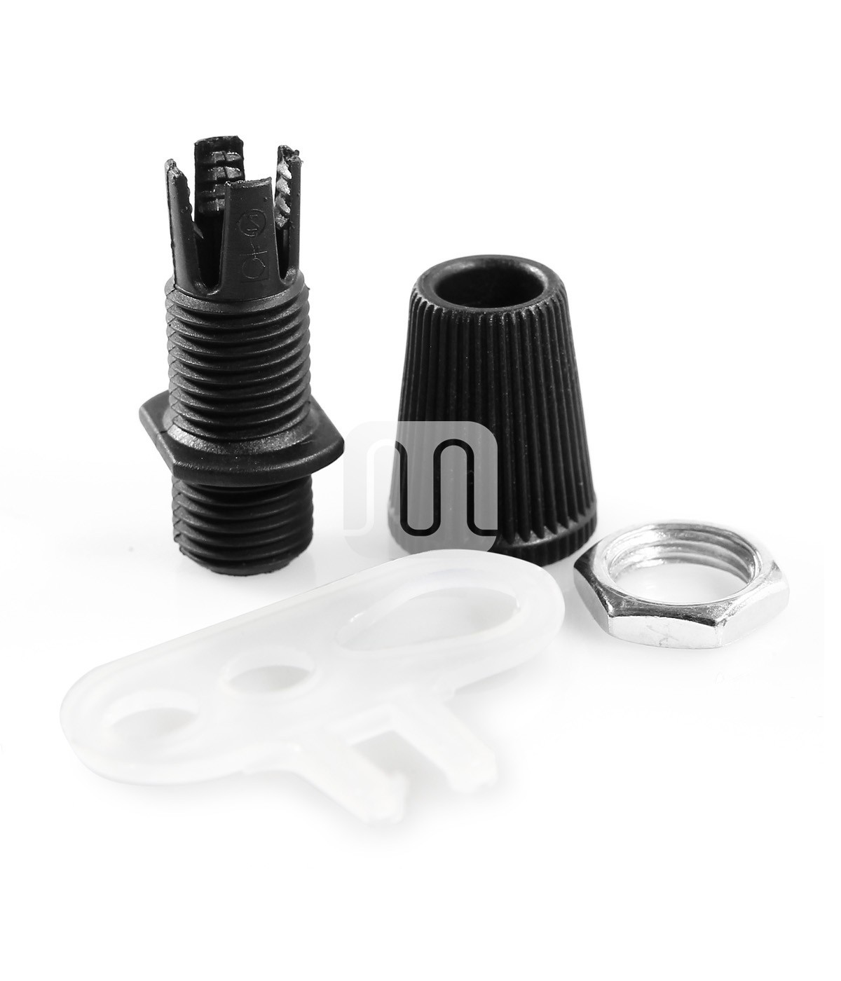 Pavillon demi-sphère en métal noir Ø 10 cm avec 1 trou