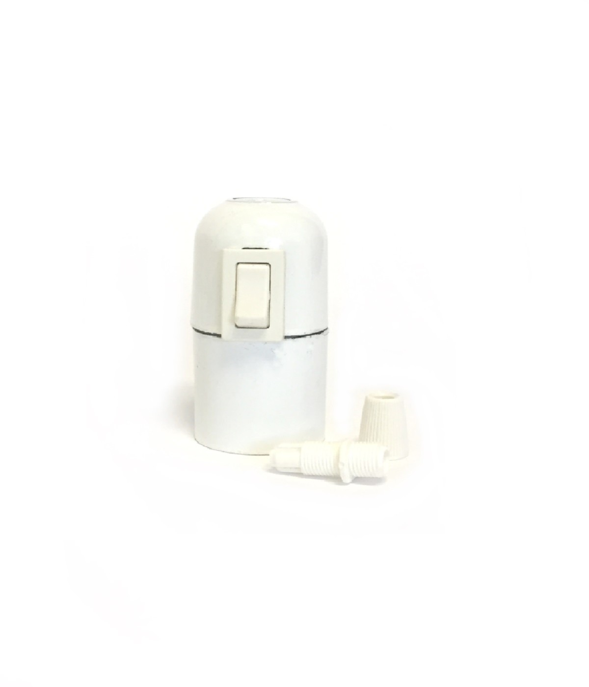 Cache cylindrique en métal blanc avec interrupteur