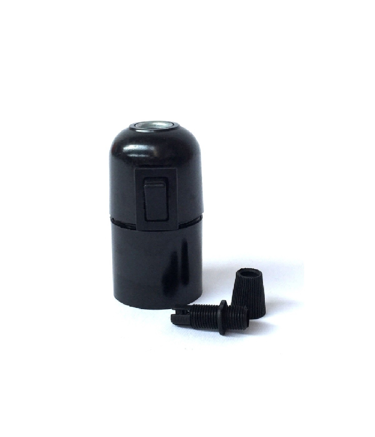 portalampada nero con interruttore