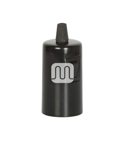 douille cylindrique en métal noir avec interrupteur